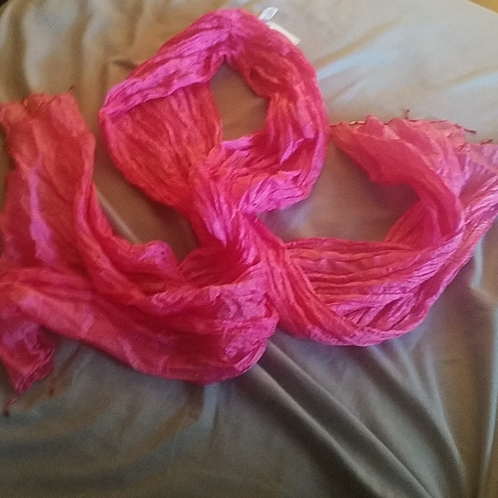 100% Silk Scarf Hot Pink NWT
